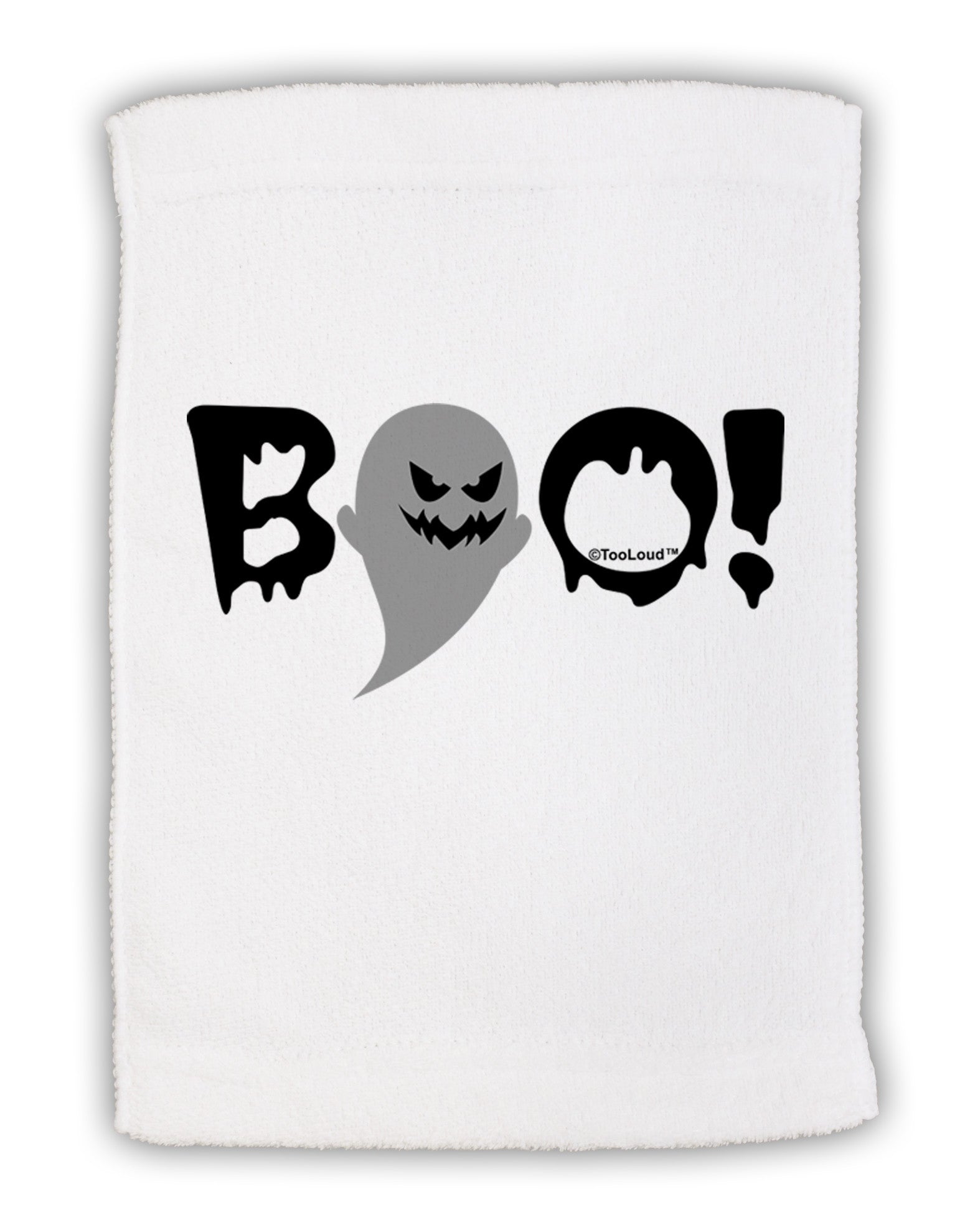 Scary Boo Text Micro Terry Sport Towel 11 x 18 inches-TooLoud-White-Davson Sales