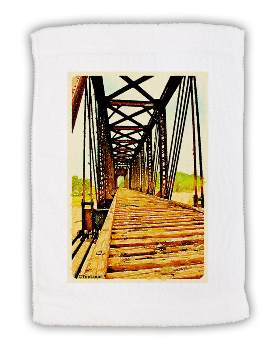 Colorado Bridge Watercolor Micro Terry Sport Towel 11 x 18 inches-TooLoud-White-Davson Sales