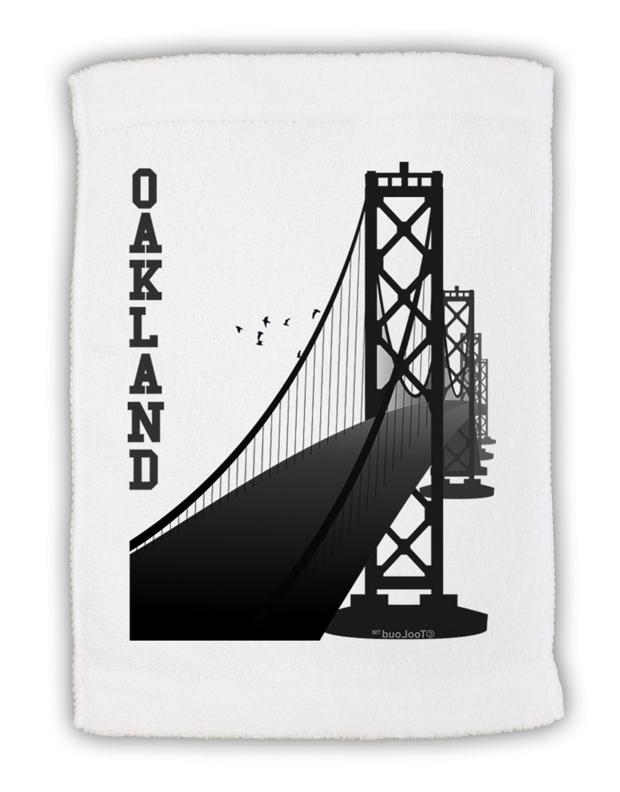 Oakland Text Bay Bridge Micro Terry Sport Towel 11 x 18 inches-Sport Towel-TooLoud-White-Davson Sales