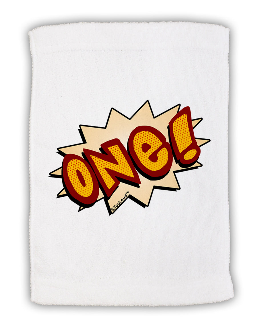 Onomatopoeia One Birthday Micro Terry Sport Towel 11 x 18 inches-TooLoud-White-Davson Sales