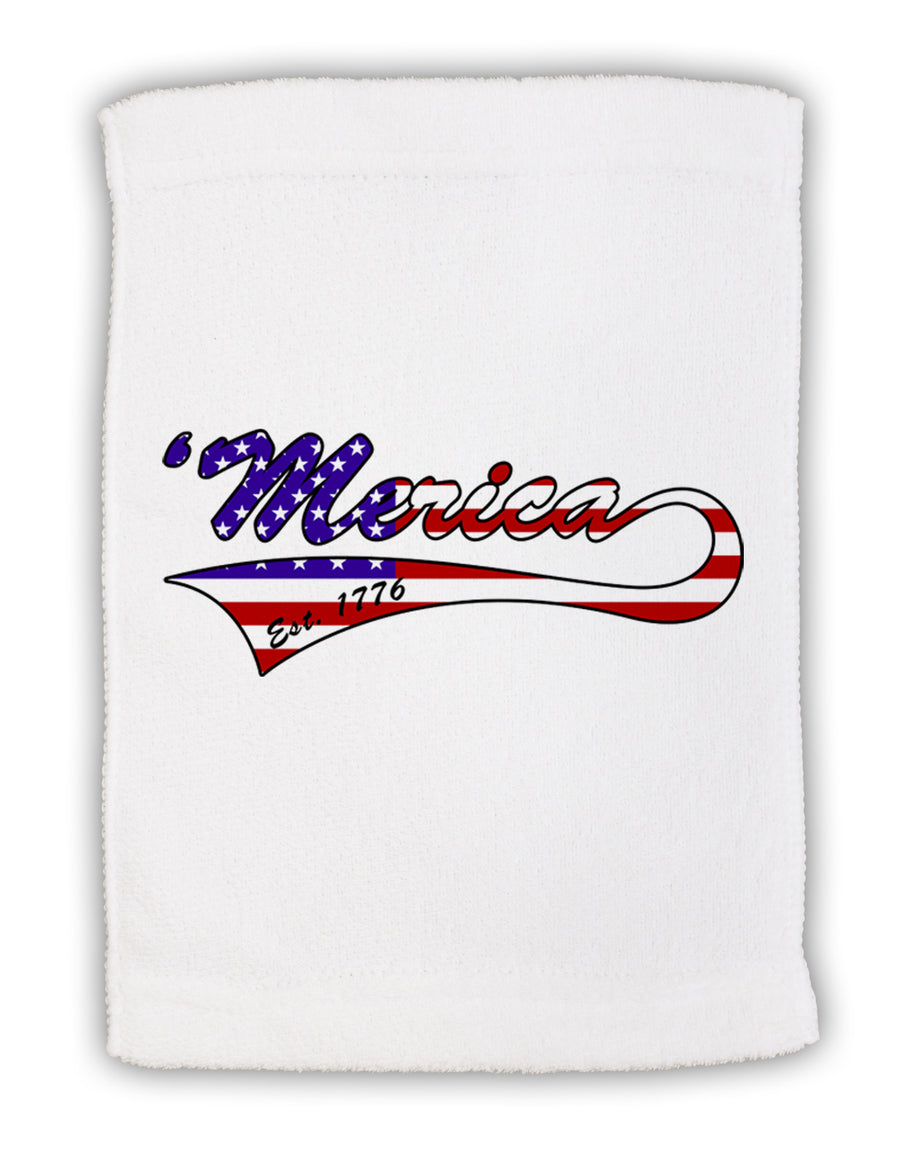 Merica Established 1776 - American Flag Style Micro Terry Sport Towel 15 X 22 inches by TooLoud-Sport Towel-TooLoud-White-Davson Sales