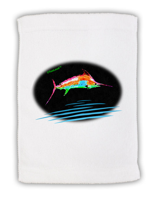 Colorful Swordfish Watercolor Micro Terry Sport Towel 11 x 18 inches-Sport Towel-TooLoud-White-Davson Sales