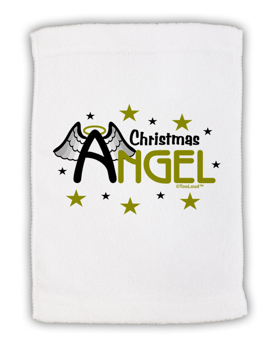 Christmas Angel Text Micro Terry Sport Towel 11 x 18 inches-Sport Towel-TooLoud-White-Davson Sales