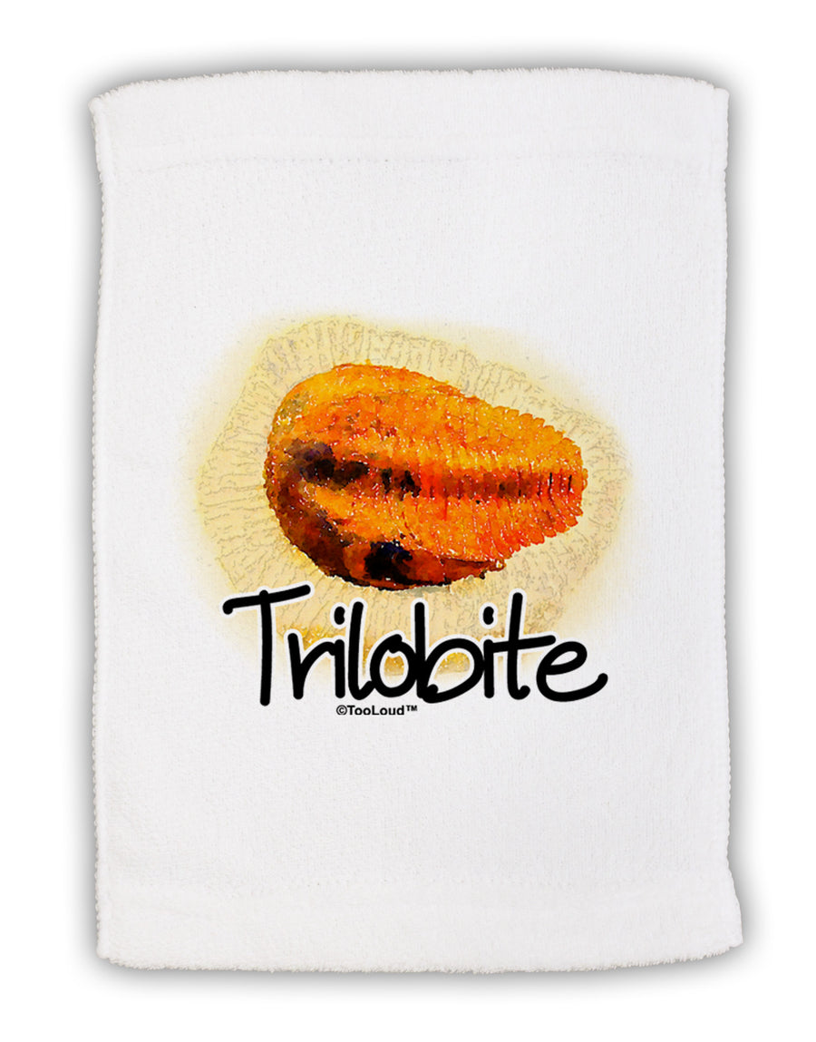 Trilobite Fossil Watercolor Text Micro Terry Sport Towel 11 x 18 inches-TooLoud-White-Davson Sales