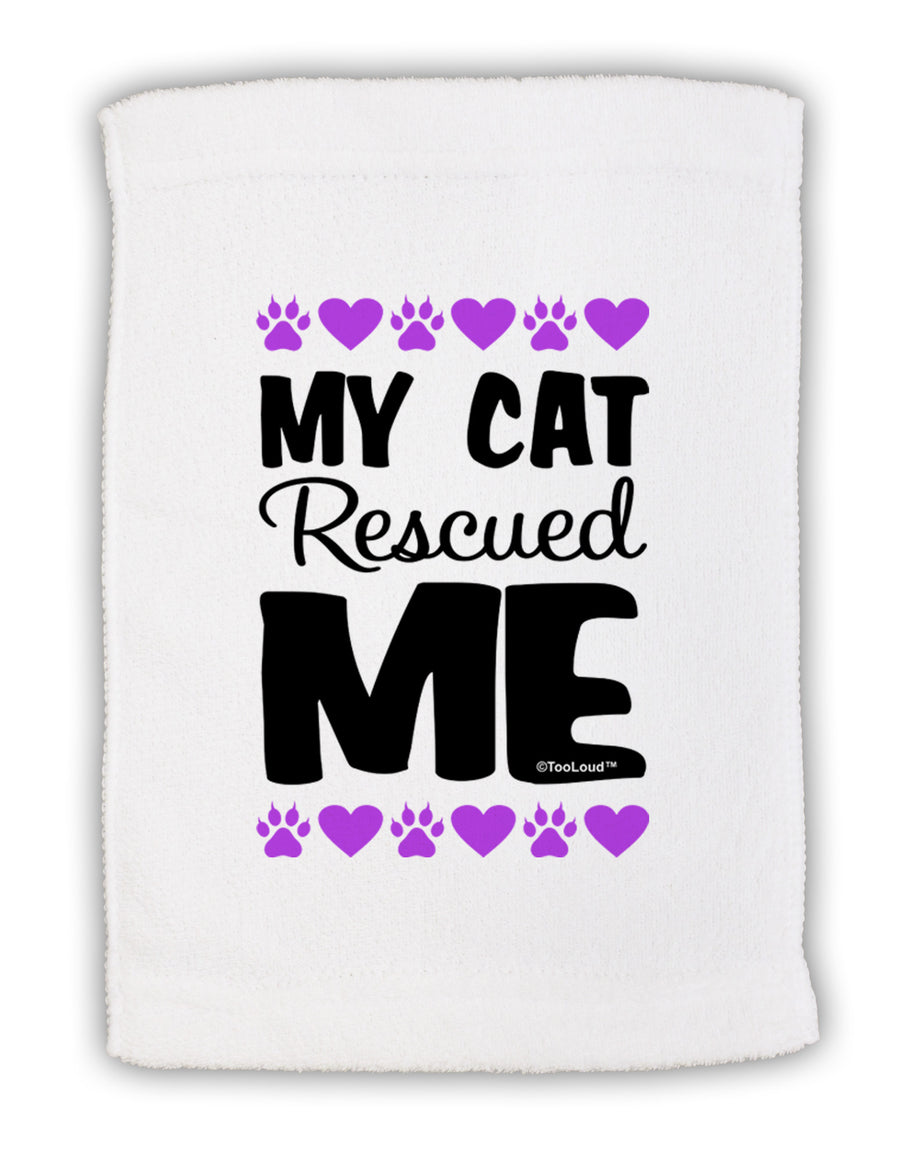 My Cat Rescued Me Micro Terry Sport Towel 11 x 18 inches-TooLoud-White-Davson Sales