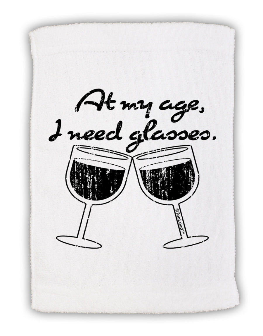 At My Age I Need Glasses - Wine Distressed Micro Terry Sport Towel 11 x 18 Inch by TooLoud-Sport Towel-TooLoud-White-Davson Sales