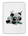 Cute Panda With Ear Buds Micro Terry Sport Towel 11 x 18 inches-TooLoud-White-Davson Sales