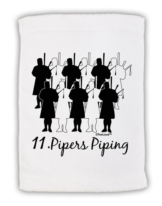 Eleven Pipers Piping Text Micro Terry Sport Towel 11 x 18 inches-TooLoud-White-Davson Sales