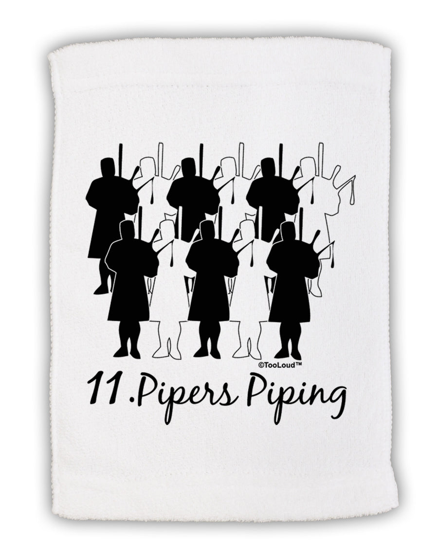 Eleven Pipers Piping Text Micro Terry Sport Towel 11 x 18 inches-TooLoud-White-Davson Sales