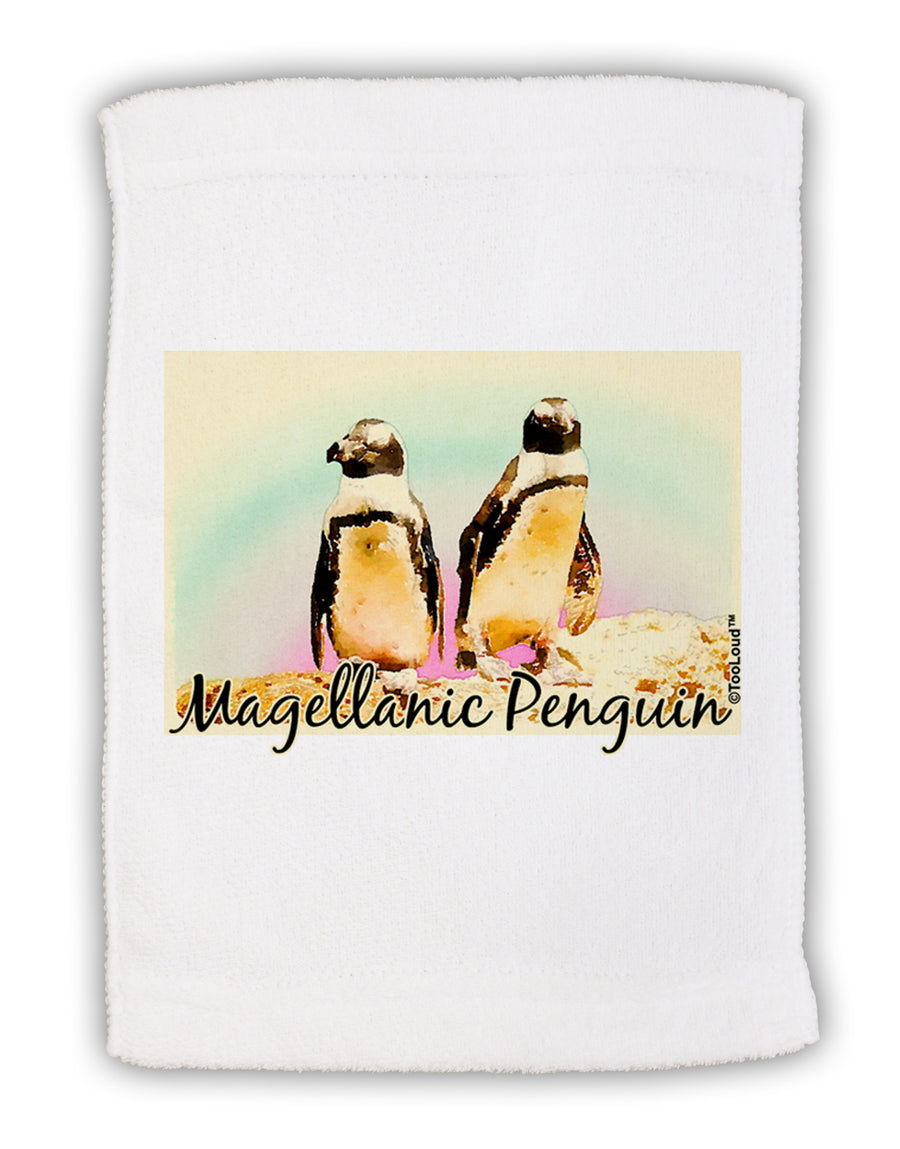 Magellanic Penguin Text Micro Terry Sport Towel 11 x 18 inches-TooLoud-White-Davson Sales