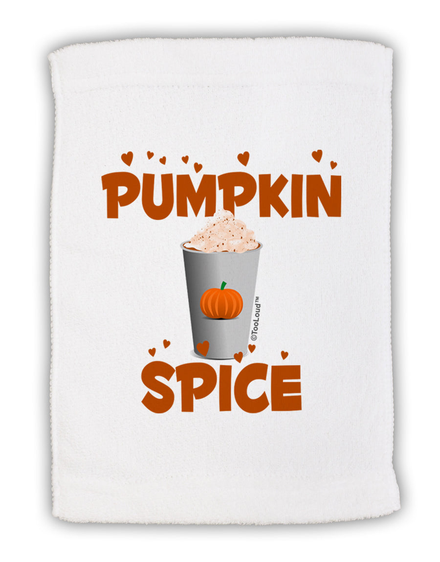 Pumpkin Spice Latte Hearts Micro Terry Sport Towel 11 x 18 inches-Sport Towel-TooLoud-White-Davson Sales