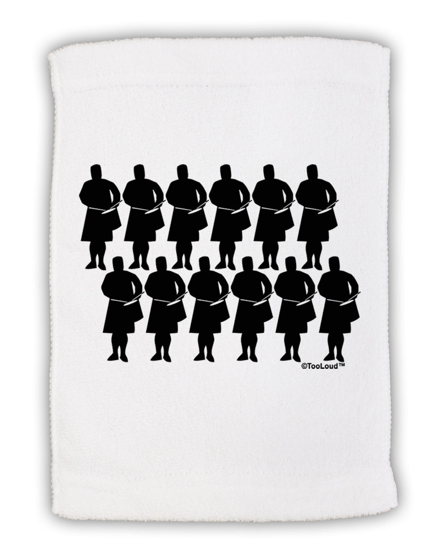 Twelve Drummers Drumming Micro Terry Sport Towel 11 x 18 inches-TooLoud-White-Davson Sales