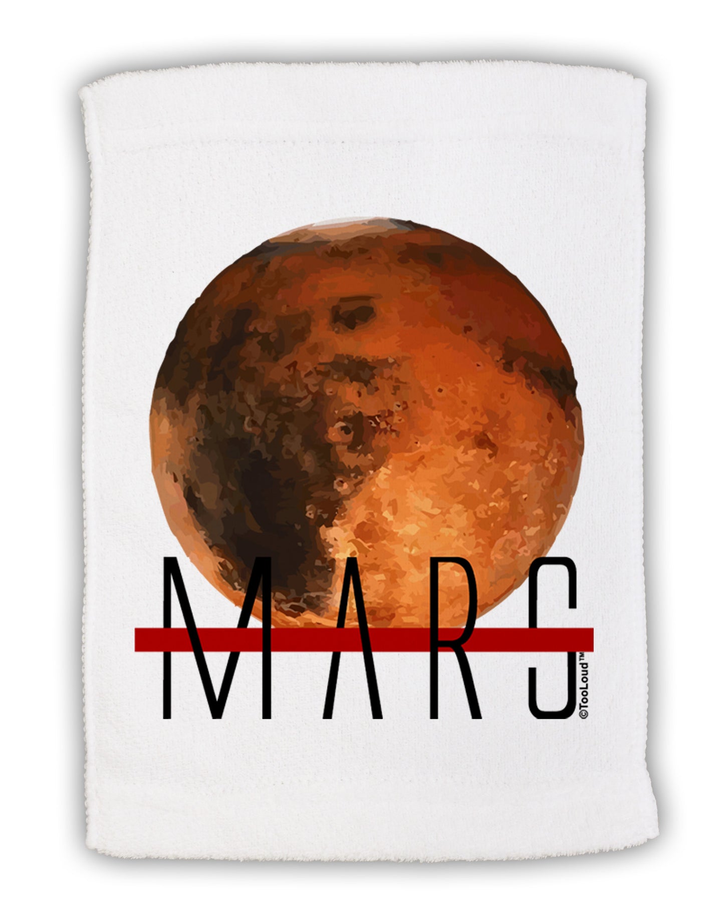 Planet Mars Text Micro Terry Sport Towel 11 x 18 inches-TooLoud-White-Davson Sales
