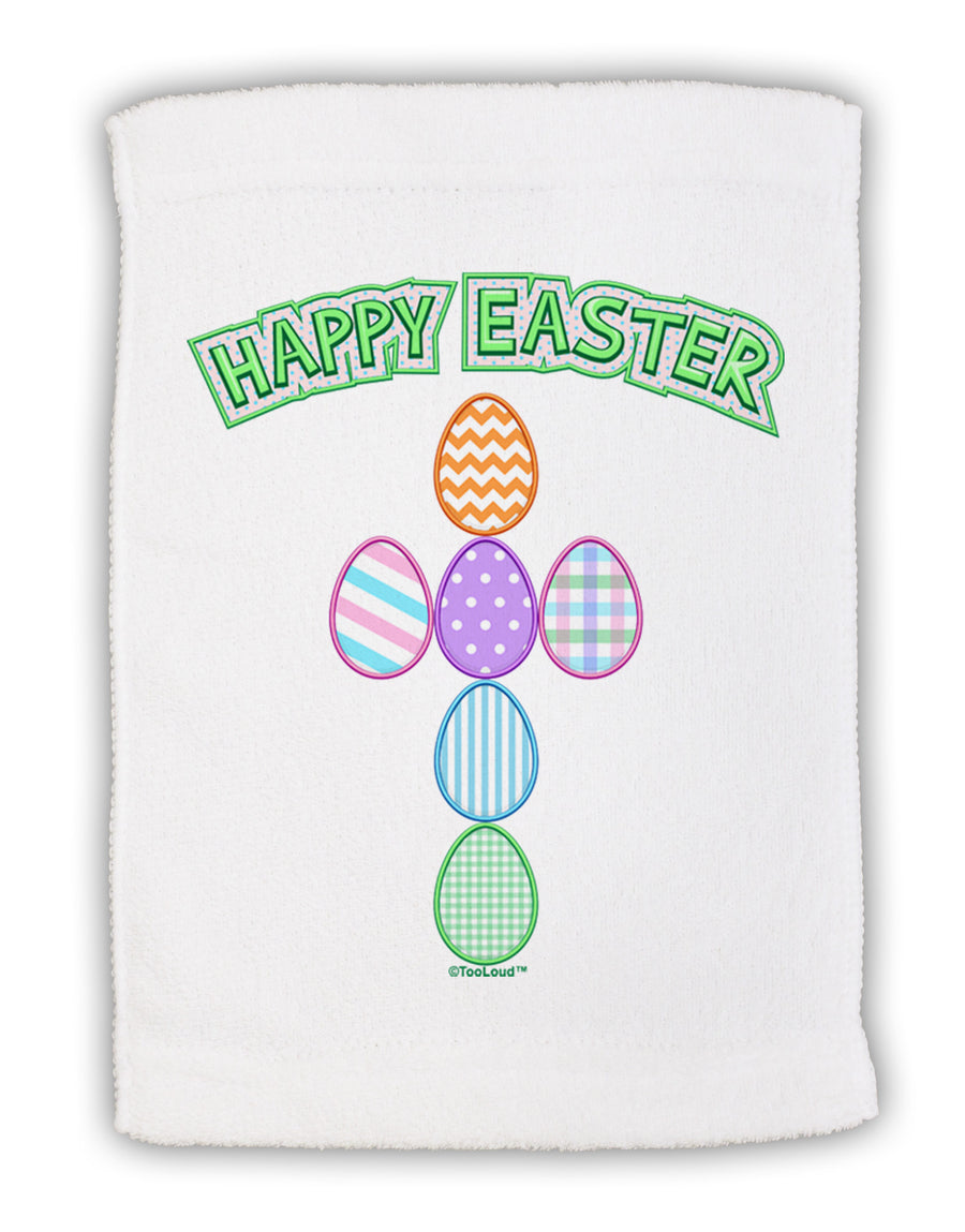 Happy Easter Egg Cross Faux Applique Micro Terry Sport Towel 11 x 18 inches-Sport Towel-TooLoud-White-Davson Sales