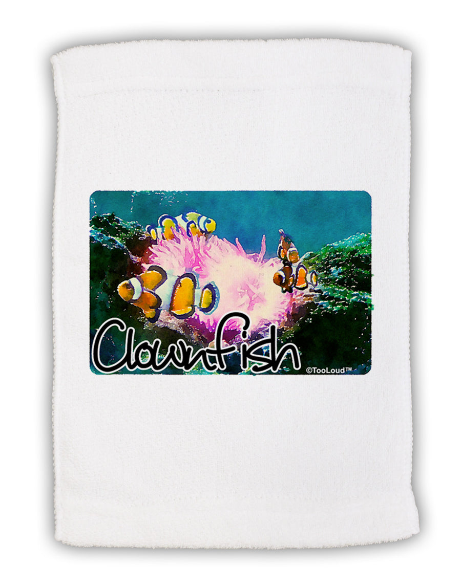 Clownfish Watercolor Text Micro Terry Sport Towel 11 x 18 inches-TooLoud-White-Davson Sales