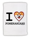 I Love Heart Pomeranians Micro Terry Sport Towel 11 x 18 inches-Sport Towel-TooLoud-White-Davson Sales