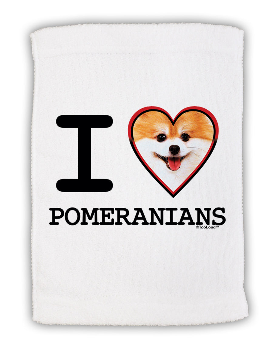 I Love Heart Pomeranians Micro Terry Sport Towel 11 x 18 inches-Sport Towel-TooLoud-White-Davson Sales