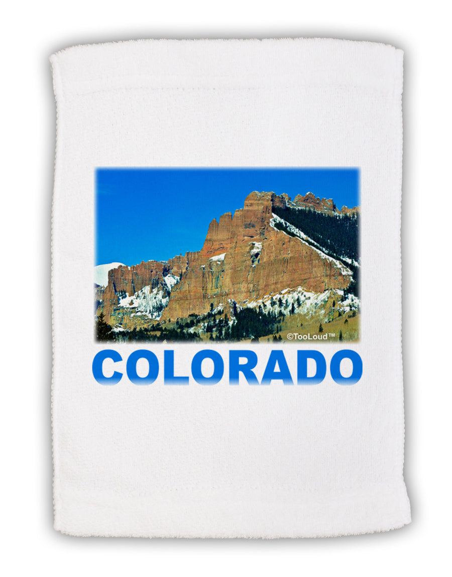 Colorado Snowy Mountains Text Micro Terry Sport Towel 11 x 18 inches-TooLoud-White-Davson Sales