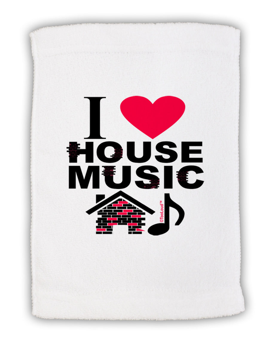 I Love House Pink Micro Terry Sport Towel 11 x 18 inches-TooLoud-White-Davson Sales