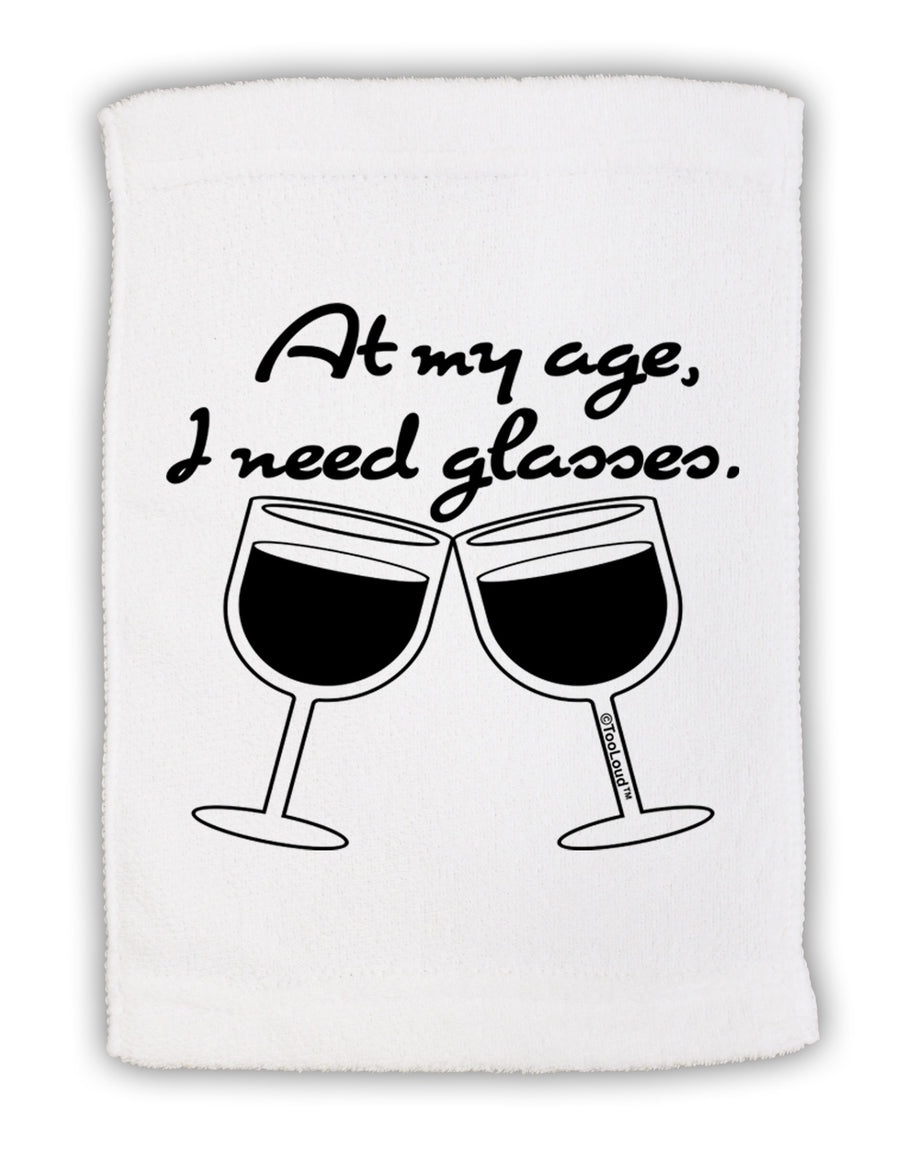 At My Age I Need Glasses - Wine Micro Terry Sport Towel 11 x 18 Inch by TooLoud-Sport Towel-TooLoud-White-Davson Sales