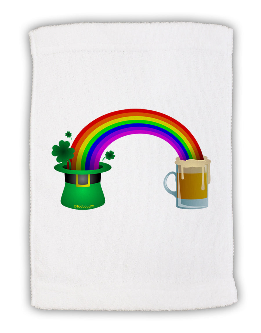 End Of The Rainbow - Beer Micro Terry Sport Towel 11 x 18 inches-TooLoud-White-Davson Sales