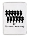 Twelve Drummers Drumming Text Micro Terry Sport Towel 11 x 18 inches-TooLoud-White-Davson Sales