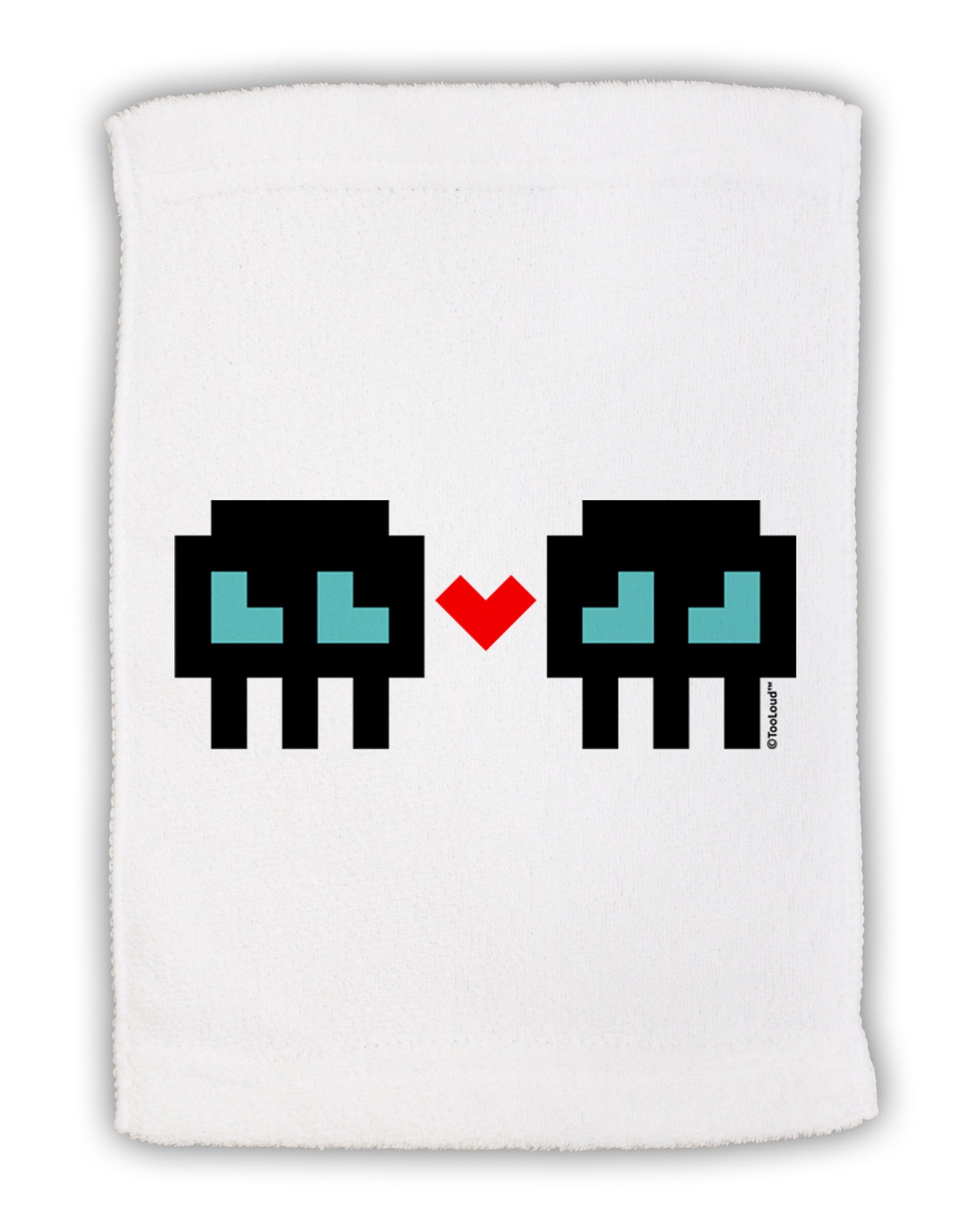 8-Bit Skull Love - Boy and Boy Micro Terry Sport Towel 15 X 22 inches-Sport Towel-TooLoud-White-Davson Sales
