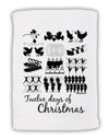 TooLoud Twelve Days of Christmas Text Micro Terry Sport Towel 11 x 18 inches-TooLoud-White-Davson Sales