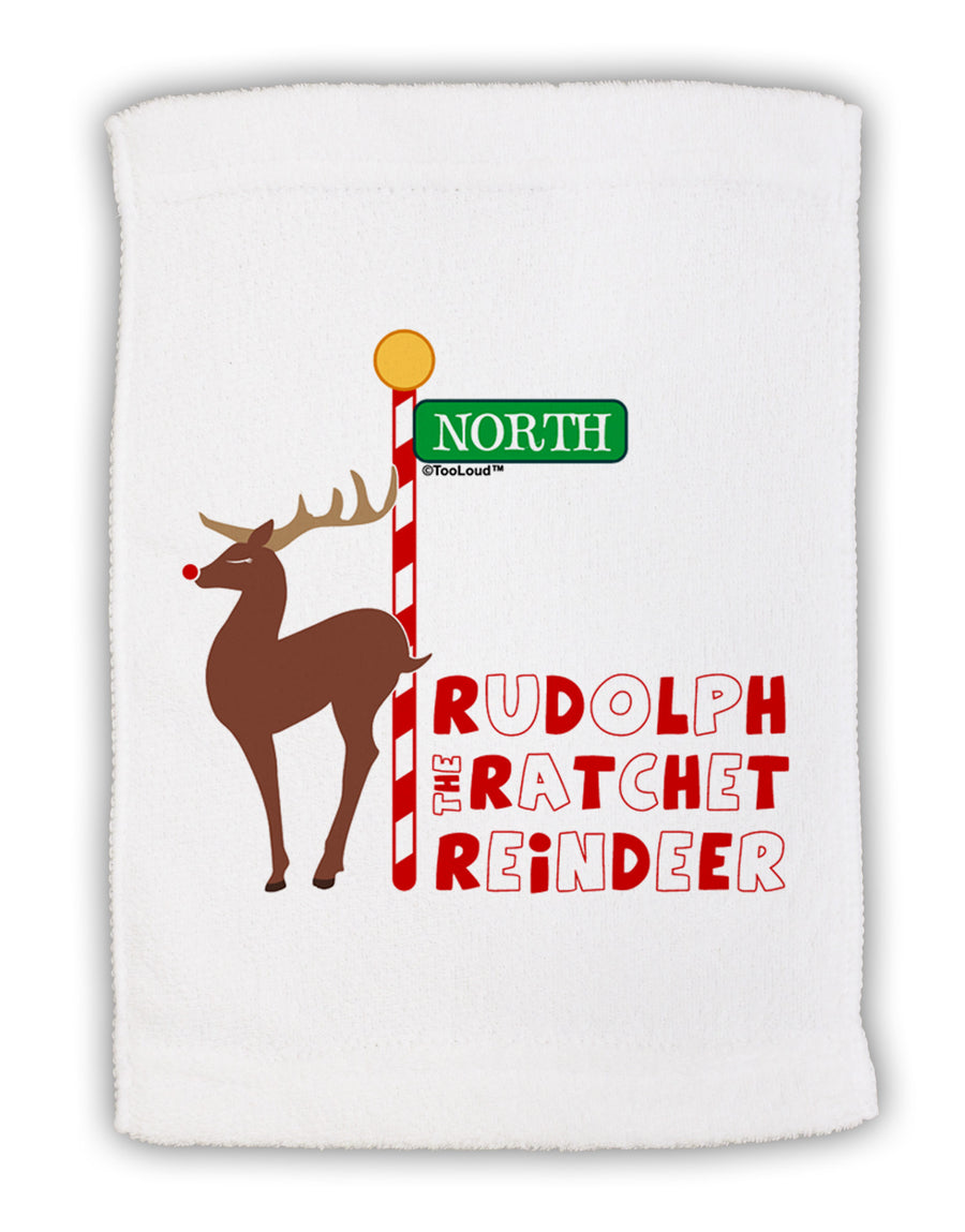 Rudolf Ratchet Reindeer Color Text Micro Terry Sport Towel 11 x 18 inches-TooLoud-White-Davson Sales