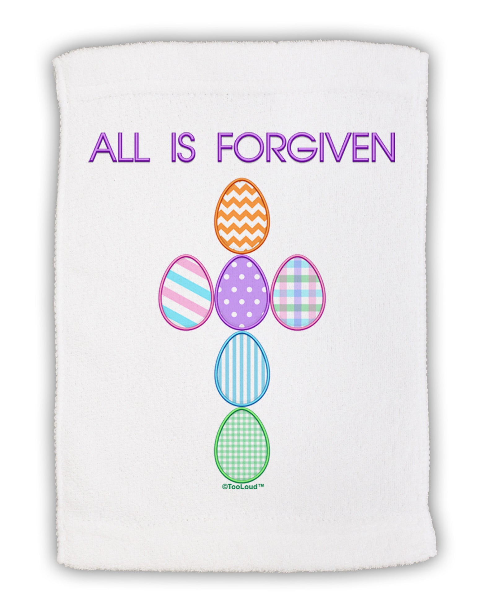 All is forgiven Cross Faux Applique Micro Terry Sport Towel 11 x 18 inches-Sport Towel-TooLoud-White-Davson Sales
