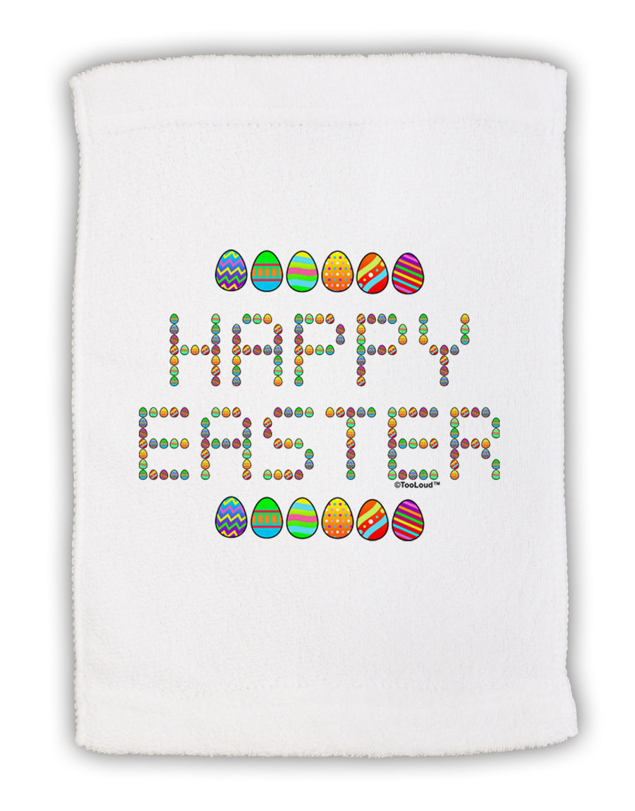 Happy Easter Eggs Micro Terry Sport Towel 11 x 18 inches-TooLoud-White-Davson Sales