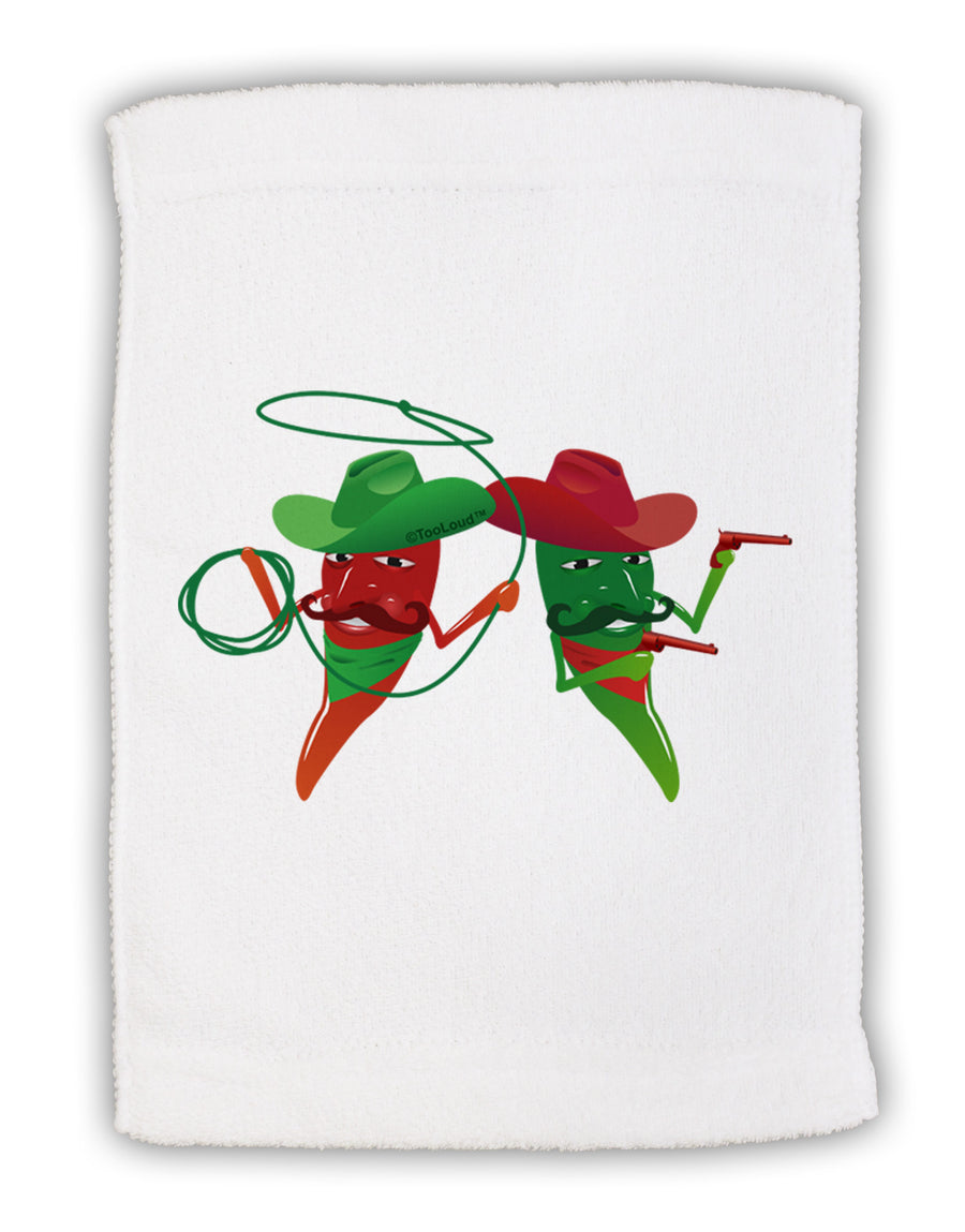 Cowboy Chili Peppers Micro Terry Sport Towel 11 x 18 inches-Sport Towel-TooLoud-White-Davson Sales