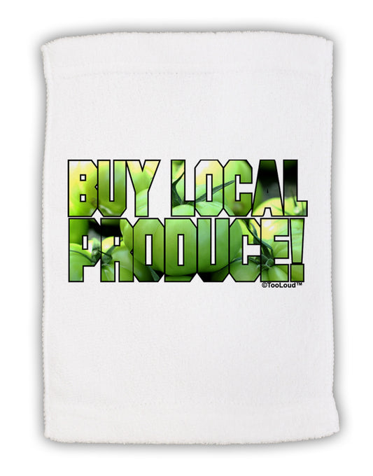 Buy Local - Green Tomatoes Text Micro Terry Sport Towel 11 x 18 inches-TooLoud-White-Davson Sales