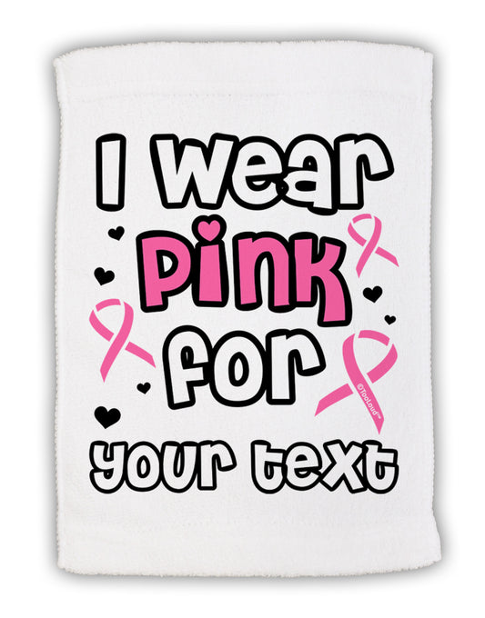 Personalized I Wear Pink for -Name- Breast Cancer Awareness Micro Terry Sport Towel 15 X 22 inches-Sport Towel-TooLoud-White-Davson Sales
