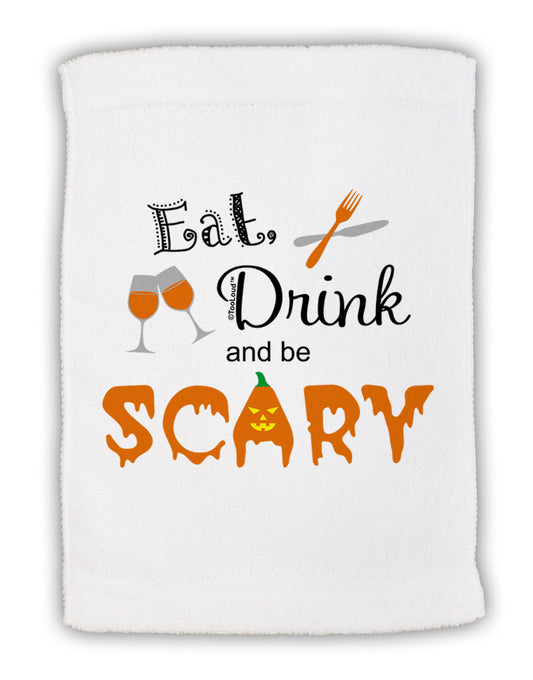 Eat Drink Scary Black Micro Terry Sport Towel 11 x 18 inches-TooLoud-White-Davson Sales