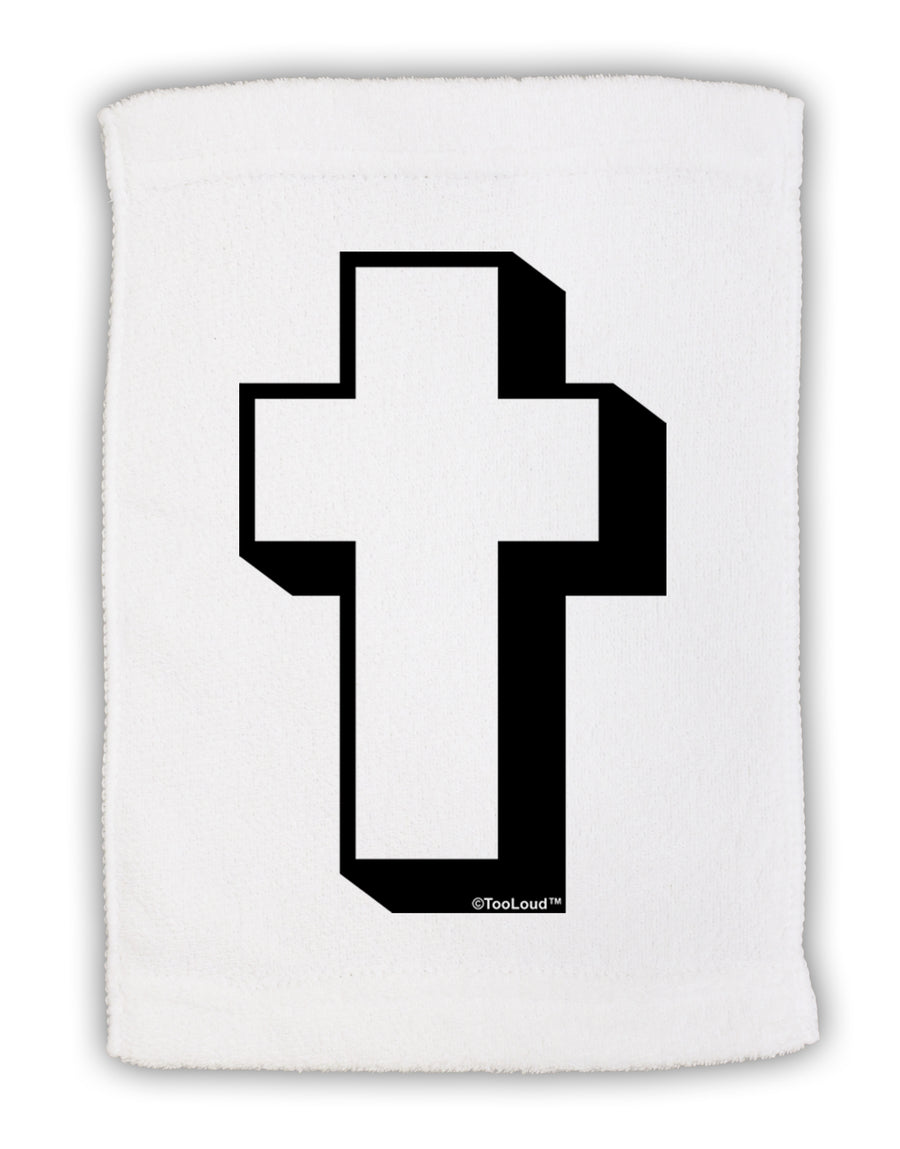 Simple Cross Design Black Micro Terry Sport Towel 11 x 18 Inch by TooLoud-Sport Towel-TooLoud-White-Davson Sales