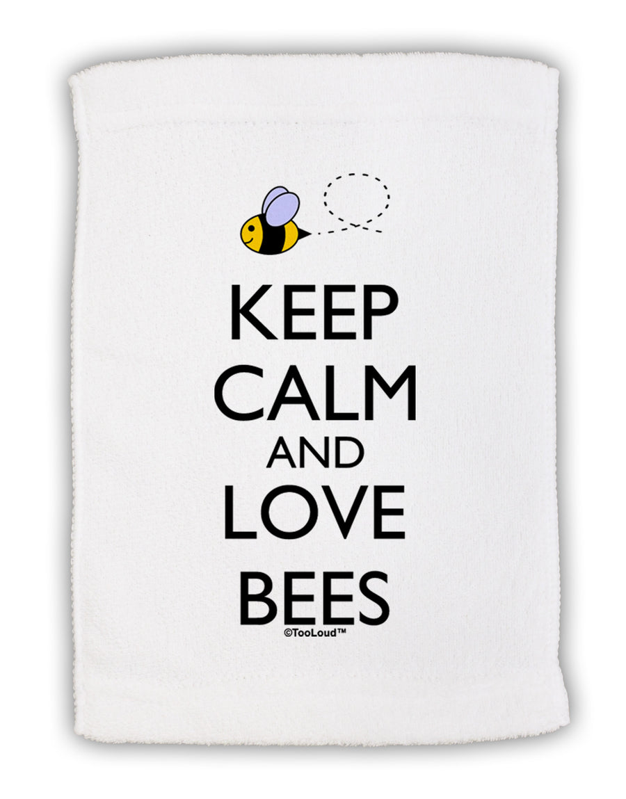 Keep Calm and Love Bees Color Micro Terry Sport Towel 11 x 18 inches-TooLoud-White-Davson Sales