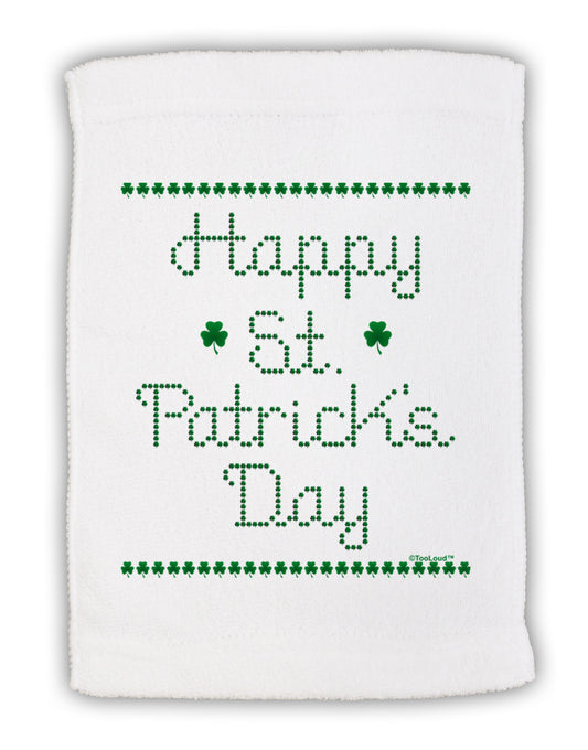 Happy St Patricks Day Clovers Micro Terry Sport Towel 11 x 18 inches-TooLoud-White-Davson Sales