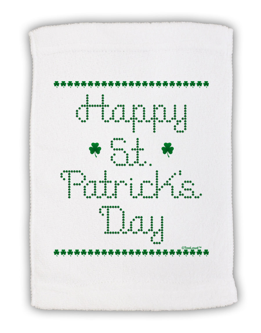 Happy St Patricks Day Clovers Micro Terry Sport Towel 11 x 18 inches-TooLoud-White-Davson Sales