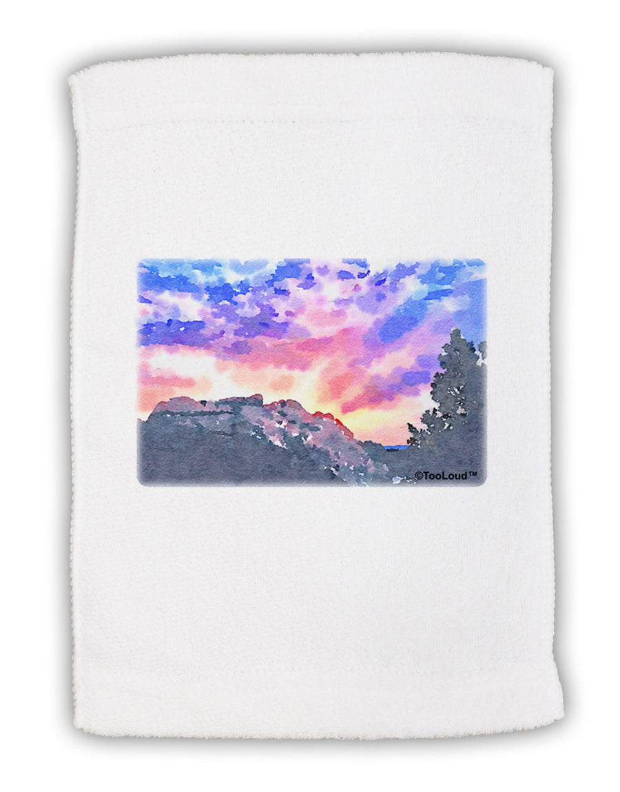 Colorado Rainbow Sunset Watercolor Micro Terry Sport Towel 11 x 18 inches-Sport Towel-TooLoud-White-Davson Sales