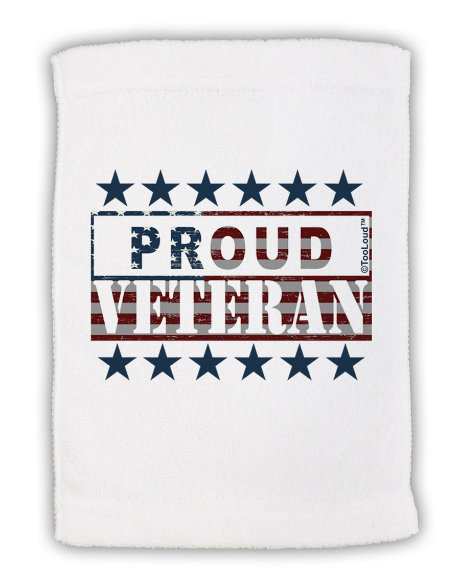 Proud Veteran Flag Micro Terry Sport Towel 11 x 18 inches-TooLoud-White-Davson Sales