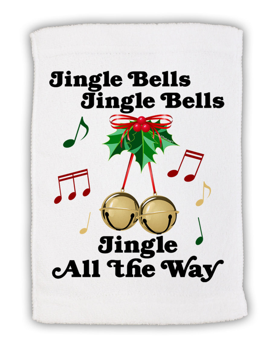 Jingle Bells All the way Micro Terry Sport Towel 11 x 18 inches-TooLoud-White-Davson Sales