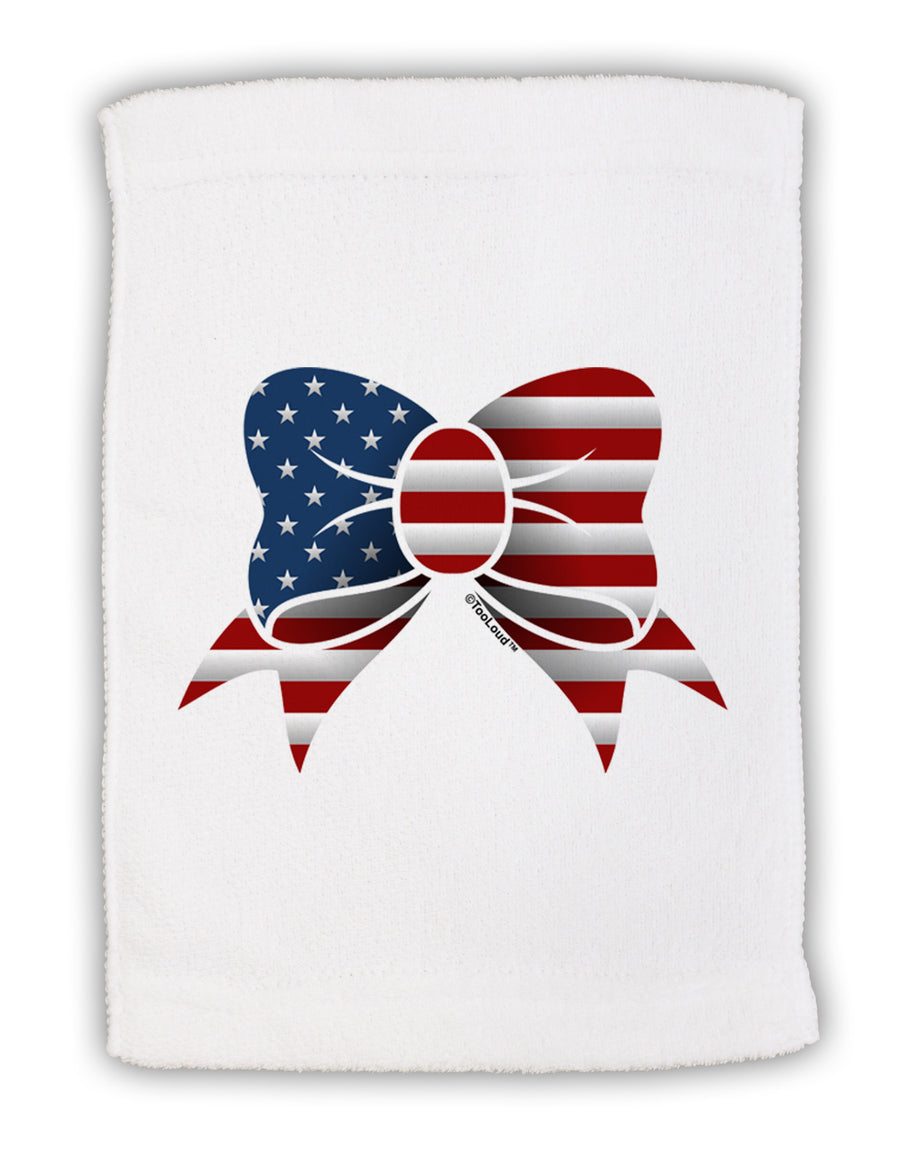 Patriotic Bow Micro Terry Sport Towel 11 x 18 inches-TooLoud-White-Davson Sales