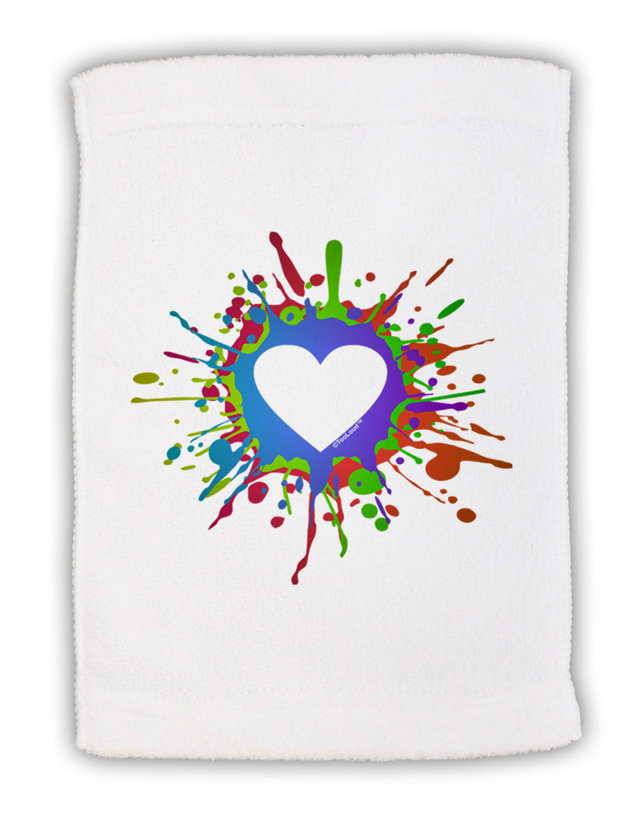 Heart Paint Splatter Micro Terry Sport Towel 11 x 18 inches-TooLoud-White-Davson Sales