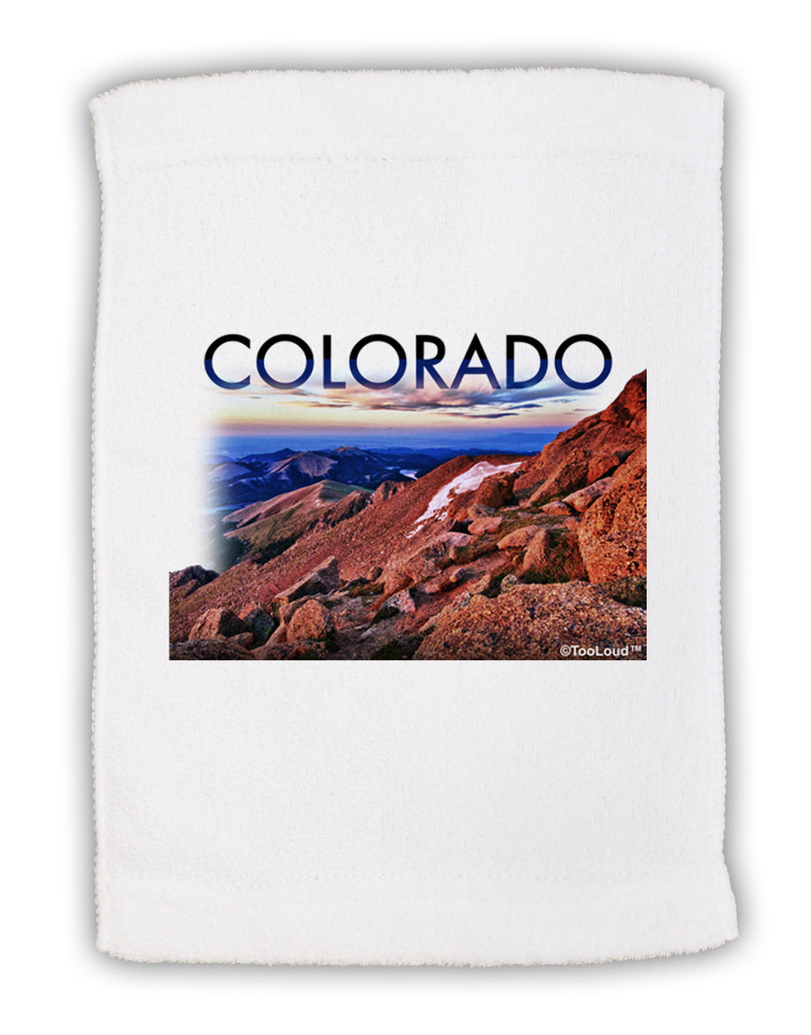 Colorado Mtn Sunset Cutout Micro Terry Sport Towel 11 x 18 inches-TooLoud-White-Davson Sales