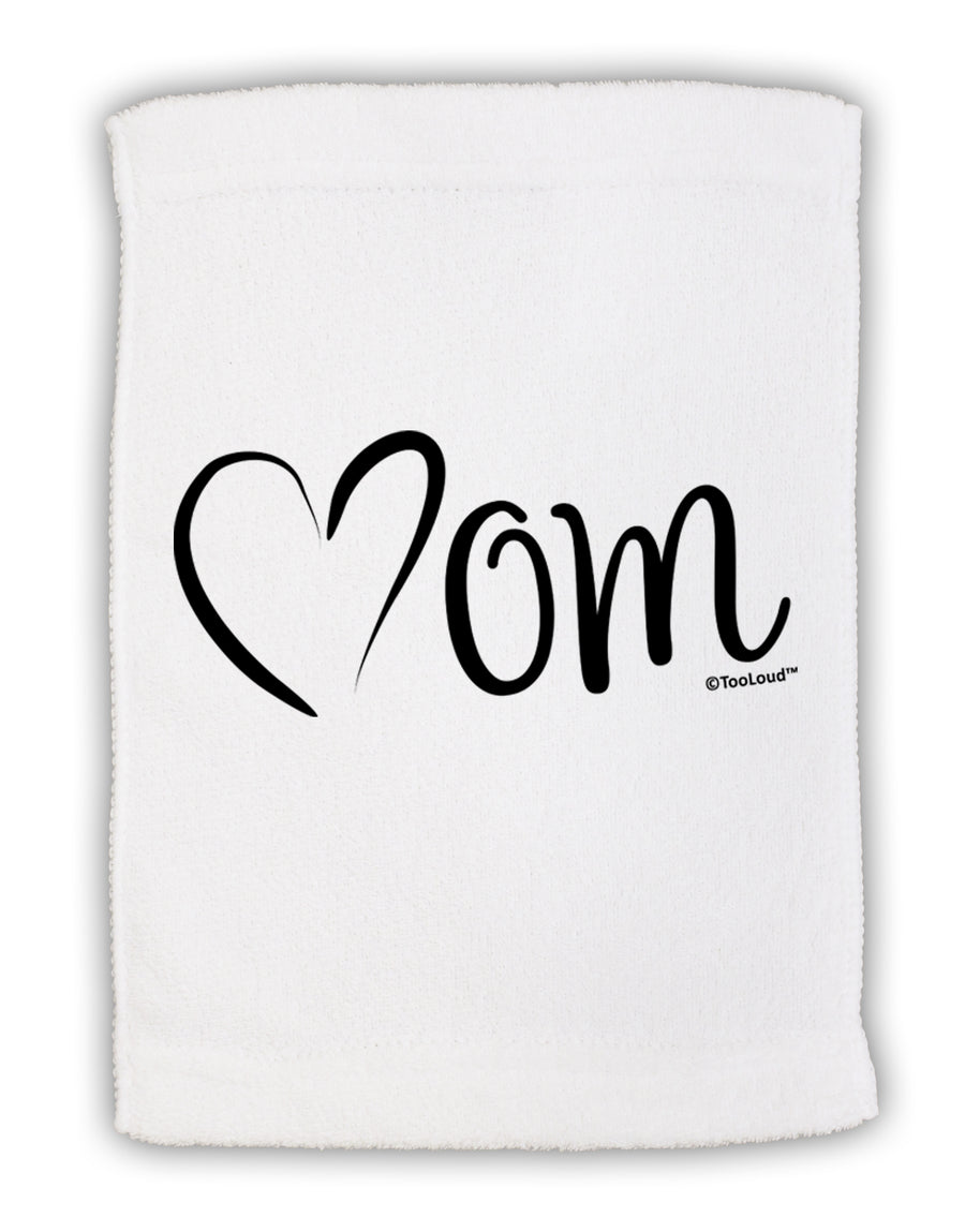 Mom with Brushed Heart Design Micro Terry Sport Towel 15 X 22 inches by TooLoud-Sport Towel-TooLoud-White-Davson Sales