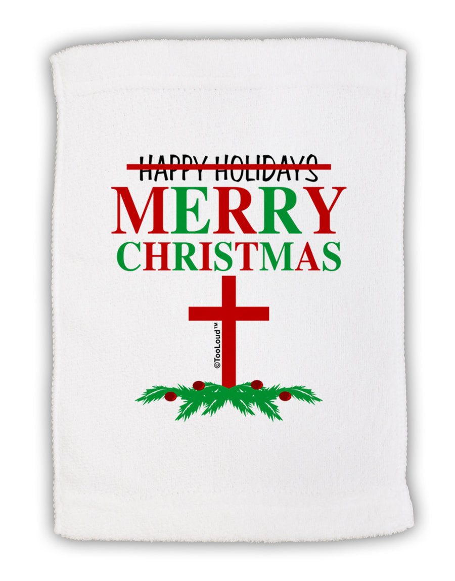 No Happy Holidays&#44; Merry Christmas Micro Terry Sport Towel 11 x 18 inches-Sport Towel-TooLoud-White-Davson Sales