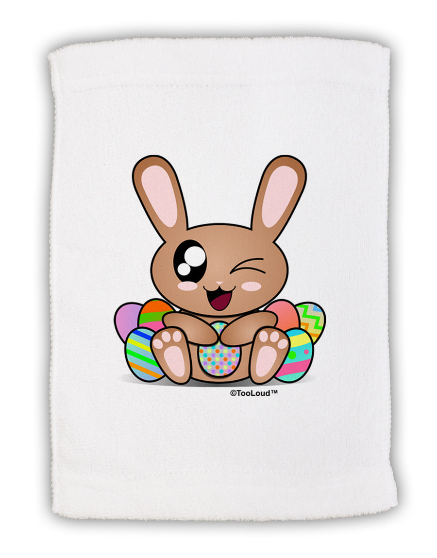 Cute Bunny with Eggs Micro Terry Sport Towel 11 x 18 inches-TooLoud-White-Davson Sales