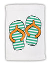 Striped Flip Flops - Teal and Orange Micro Terry Sport Towel 15 X 22 inches-Sport Towel-TooLoud-White-Davson Sales