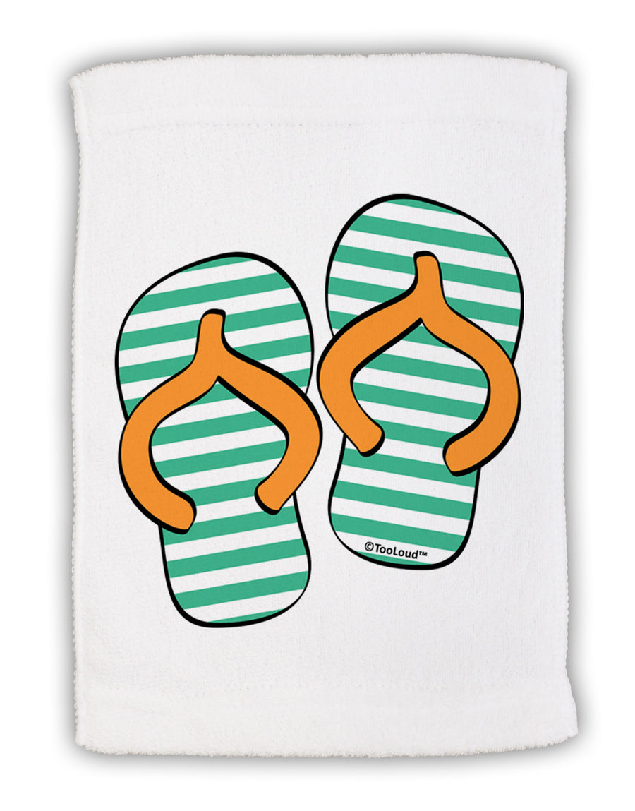 Striped Flip Flops - Teal and Orange Micro Terry Sport Towel 15 X 22 inches-Sport Towel-TooLoud-White-Davson Sales